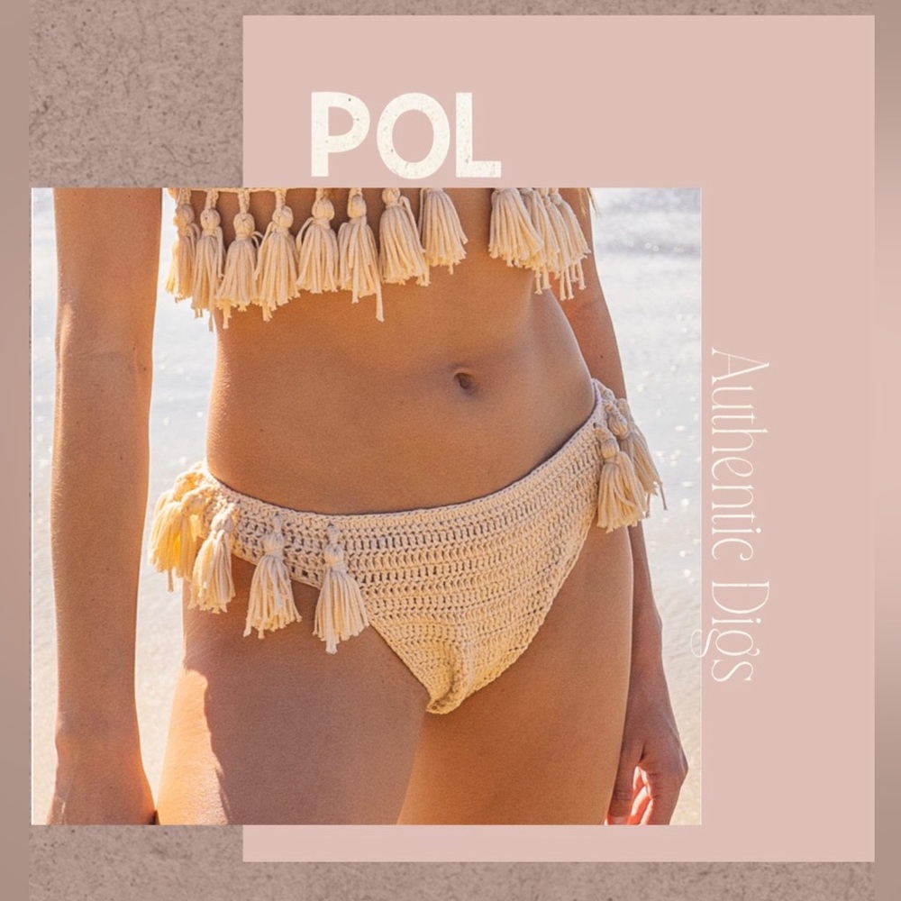 POL Crochet Tassel Bikini in Cream - Picture 3 of 7